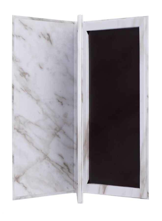 Allwon 2-Layer Book Shaped Marble Magnetic Palette Large Empty Makeup Palette Storage Box for Eyeshadow Lipstick Blush Powder (White) - Image 2